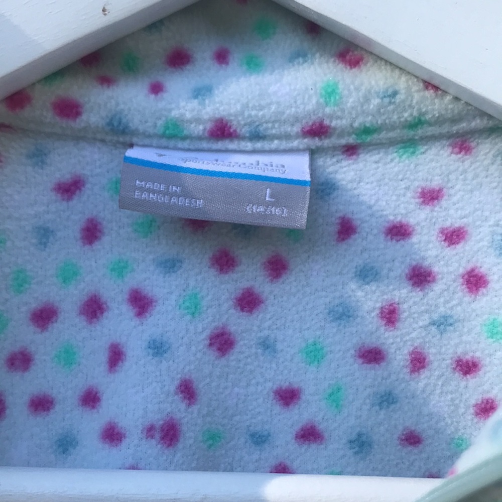 🎀2/$15 Adorable Columbia Polka Dot Full Zip Fleece - Picture 4 of 6